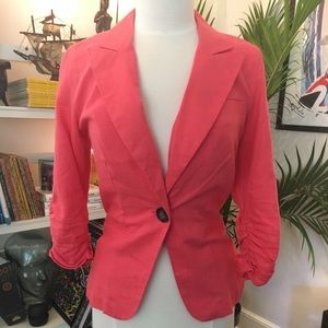 Hot Pink Linen Blazer